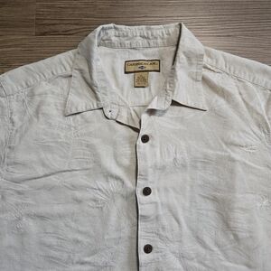 Caribbean joe Hawaiian shirt men's large 100% silk palm pattern